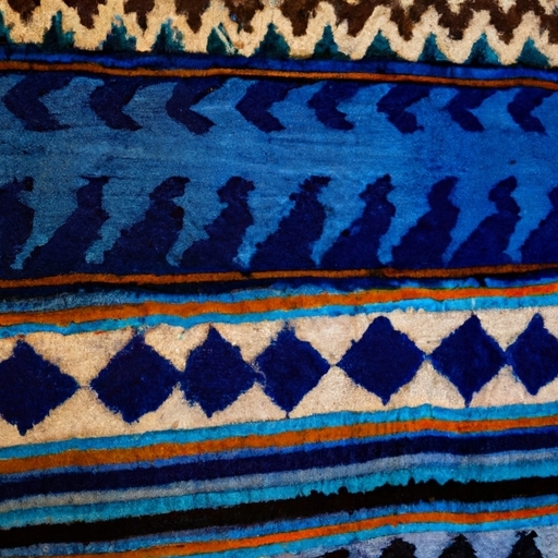 southwestern blue rugs runners